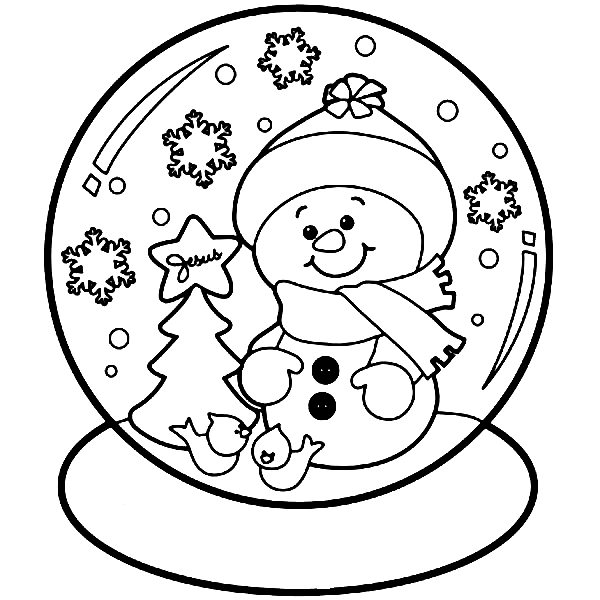 رجل ثلج لطيف في كرة الثلج من لطيف عيد الميلاد