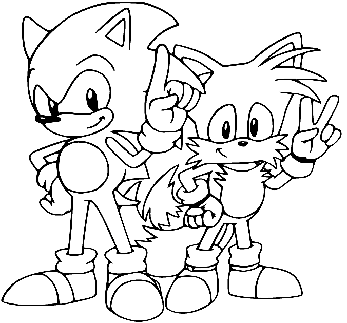 Desenhos de Miles Tails para Colorir e Imprimir 