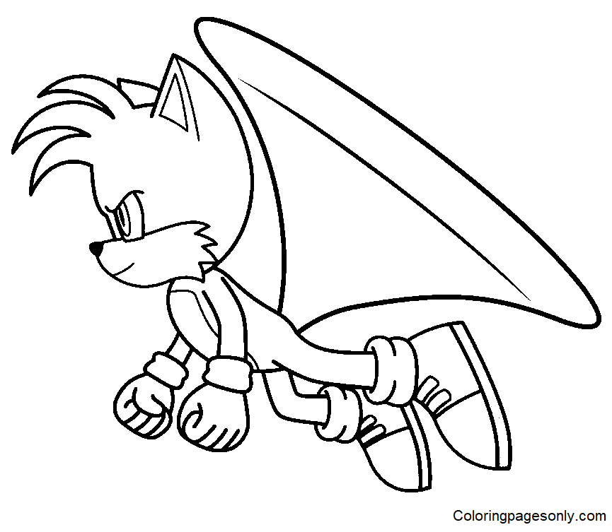 Cute Tails Flying Coloring Page