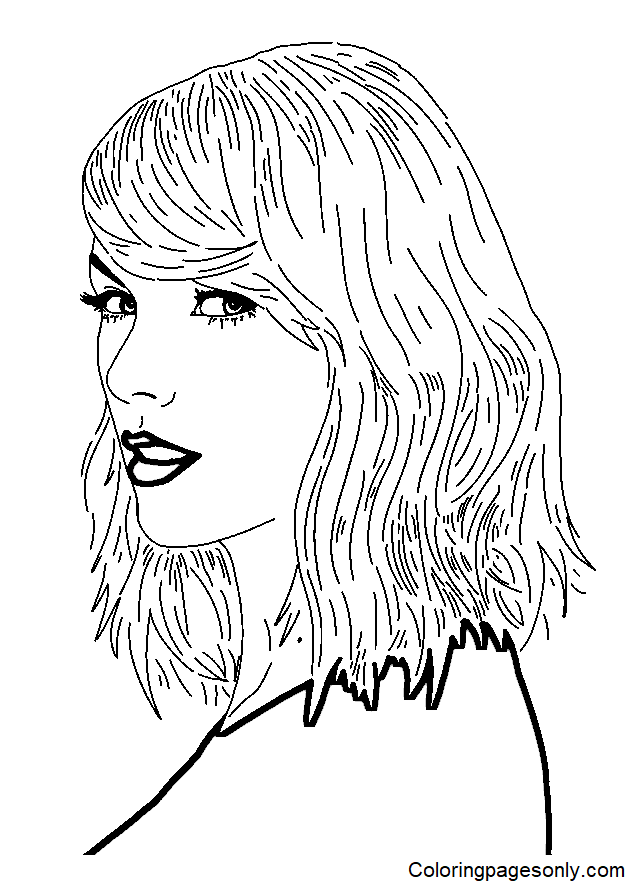Desenho fofo da Taylor Swift para colorir
