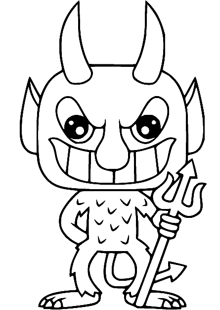 Cute the Devil Coloring Page