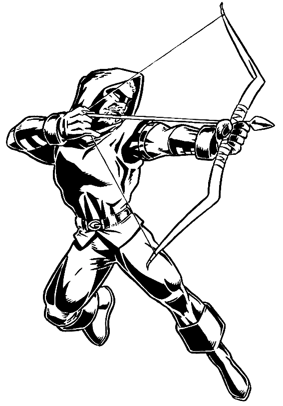 DC Green Arrow Coloring Page