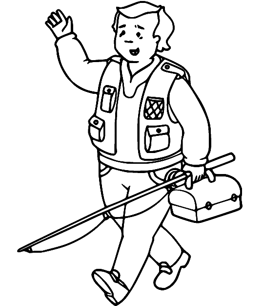 Daddy Going Fishing Coloring Page