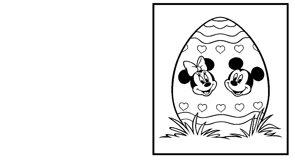 Disney Easter Card Coloring Page