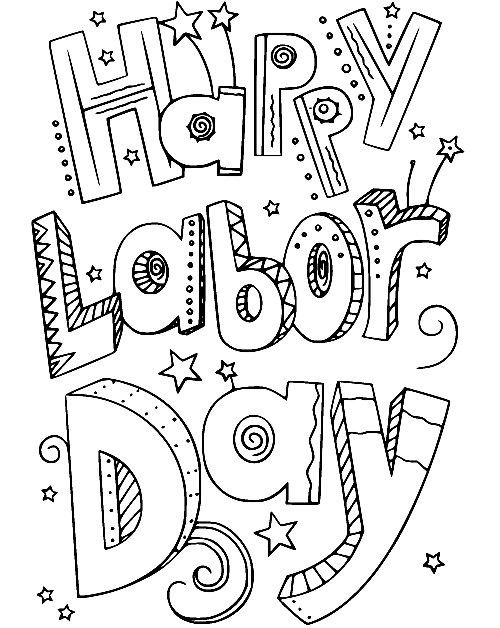 Doodle van Happy Labor Day vanaf Labor Day