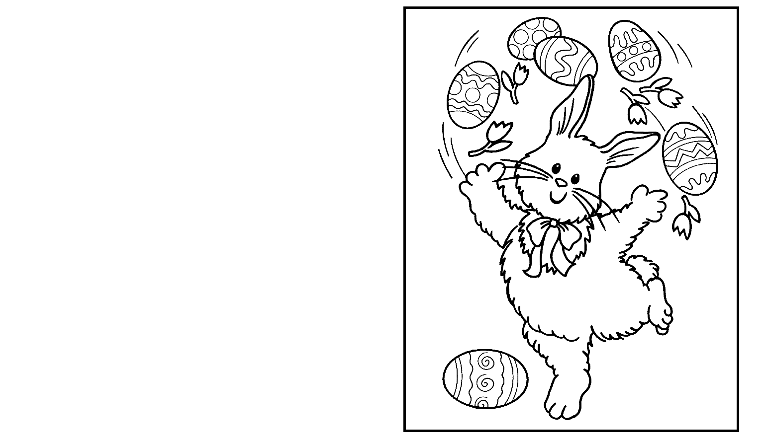 Easter Bunny Card Coloring Pages