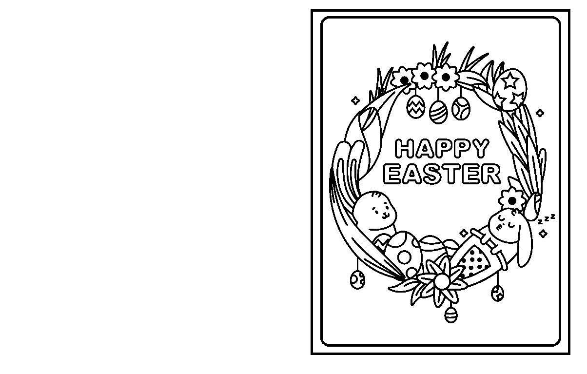 Easter Card Free Printable Coloring Page