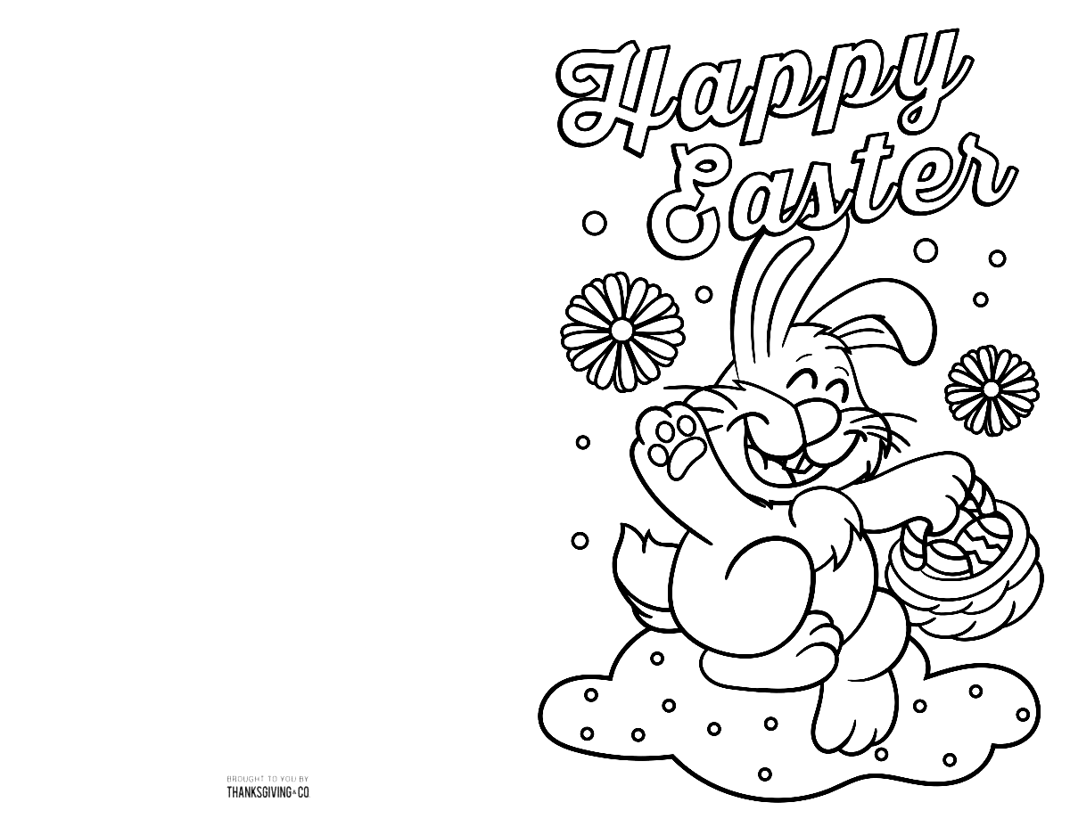 Easter Card Free Coloring Page