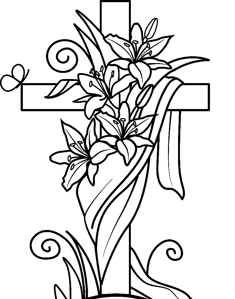 Croix de Pâques avec des fleurs de la Croix de Pâques
