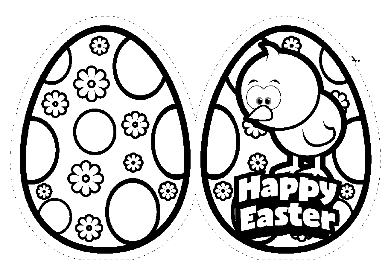 Easter Greeting Card Coloring Page