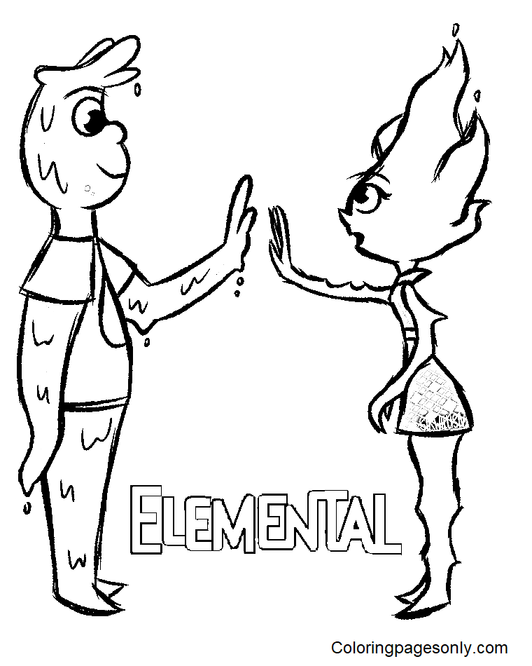 elemental coloring pages
