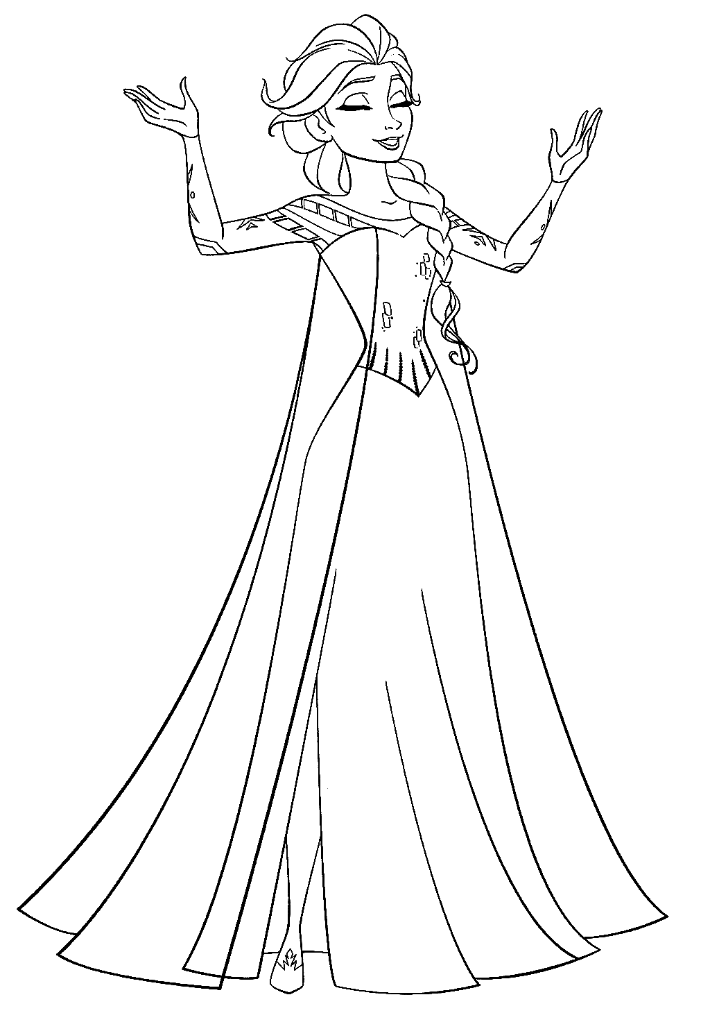 Elsa Singing Coloring Pages