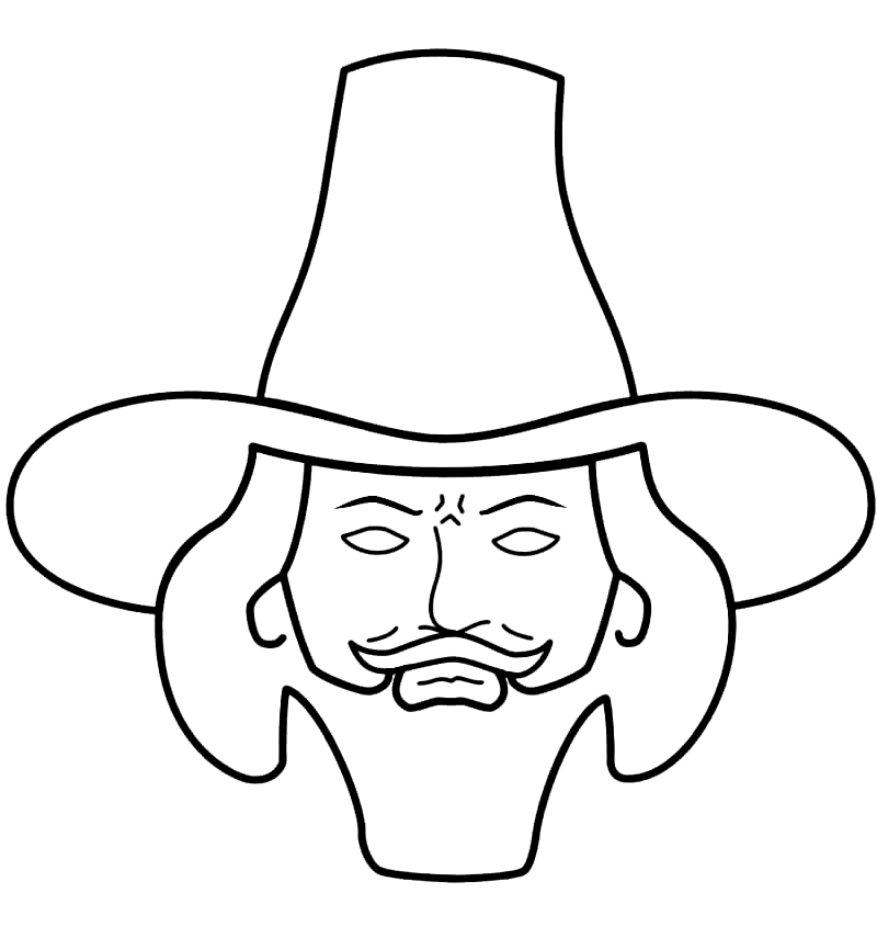 Face Guy Fawkes Coloring Page