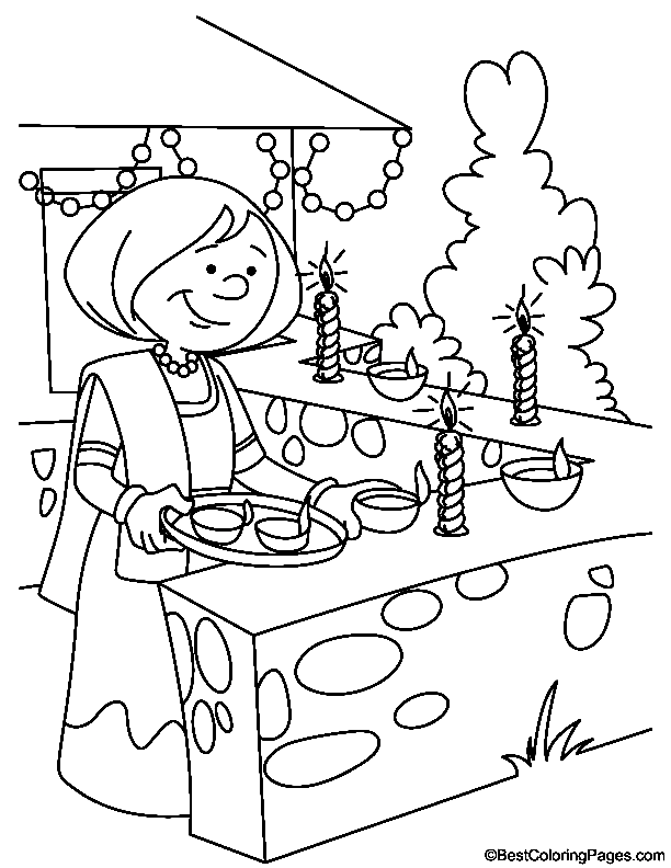 Festival of Light Coloring Page