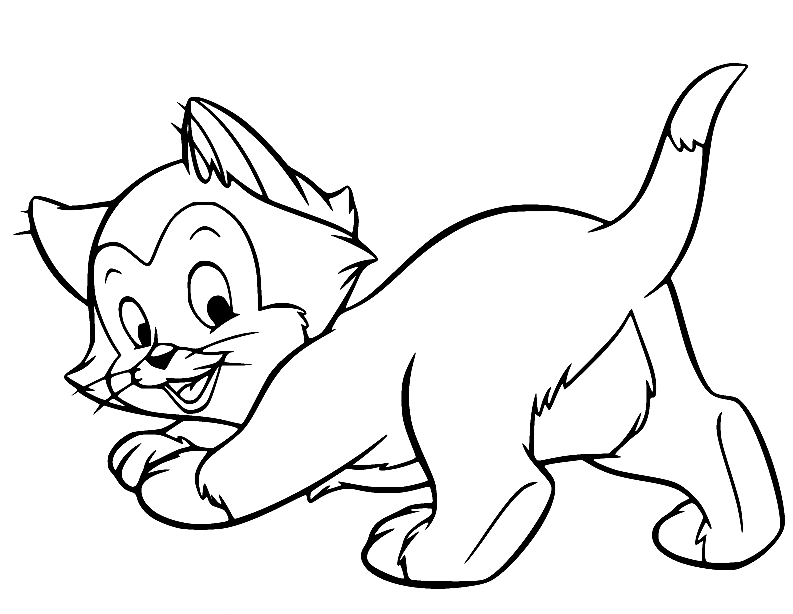 Figaro Walking Coloring Pages