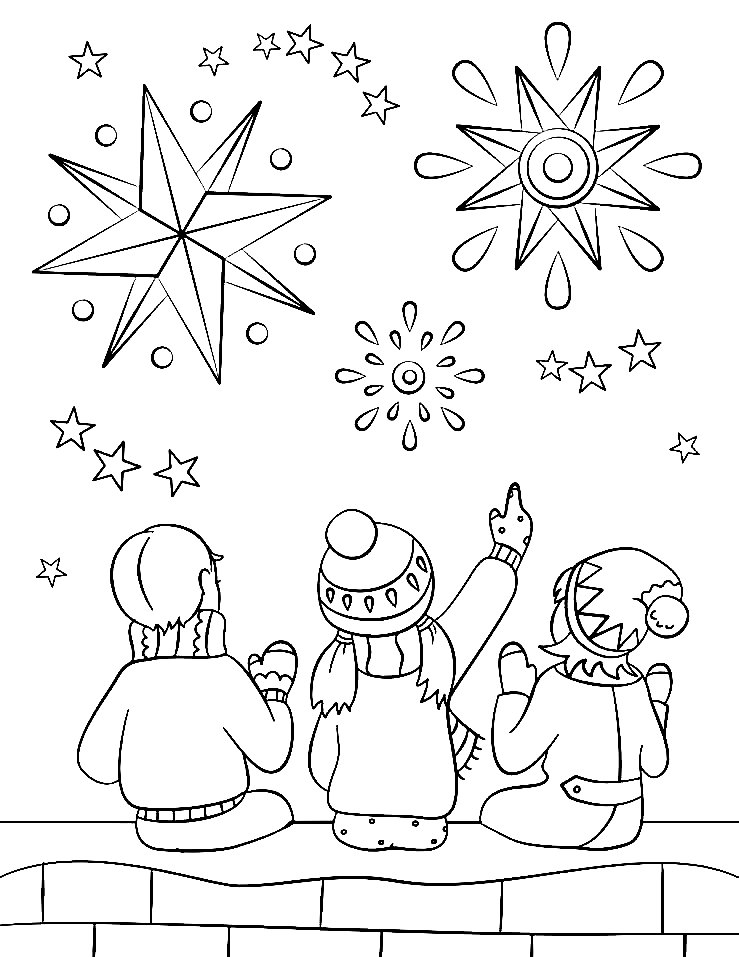 Firework Night Coloring Page