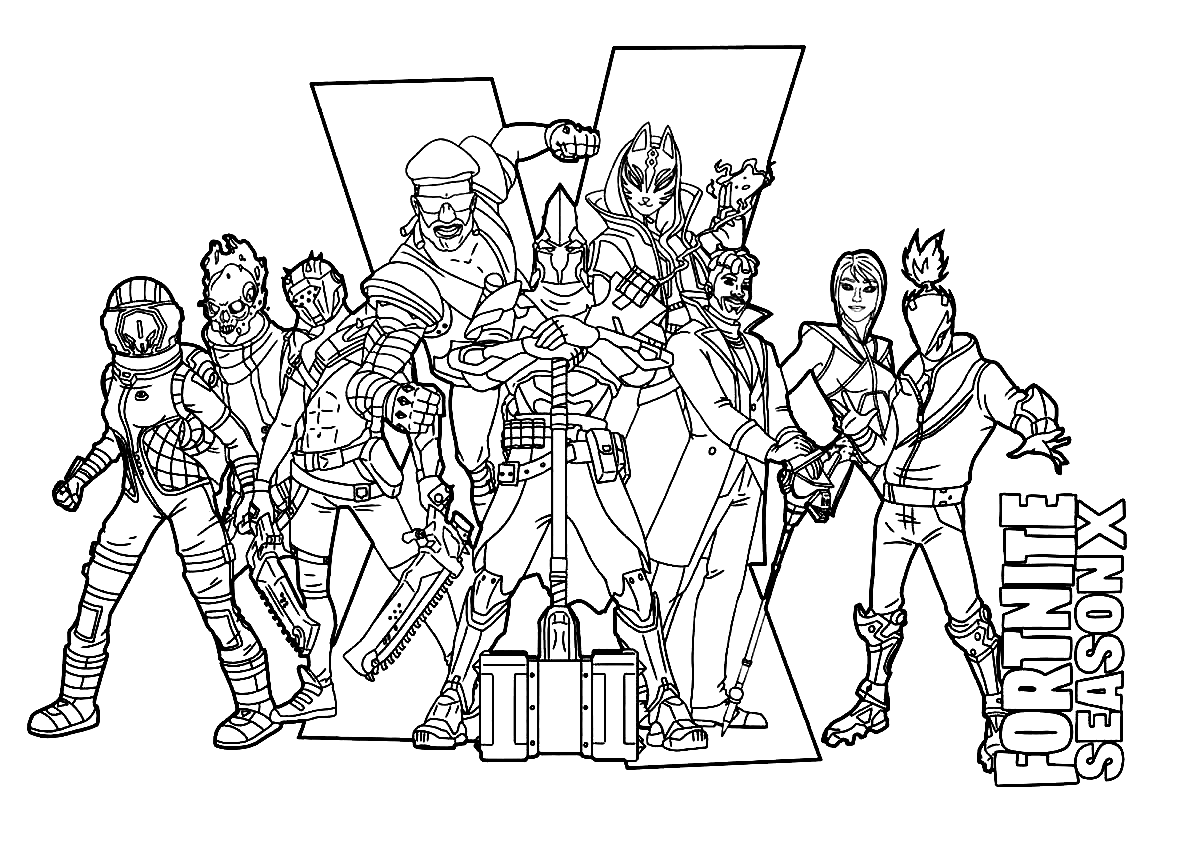 Fortnite Season X Coloring Pages