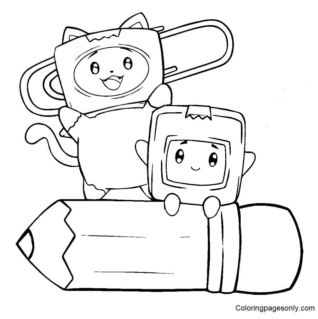 Foxy and Boxy Back To School Coloring Page
