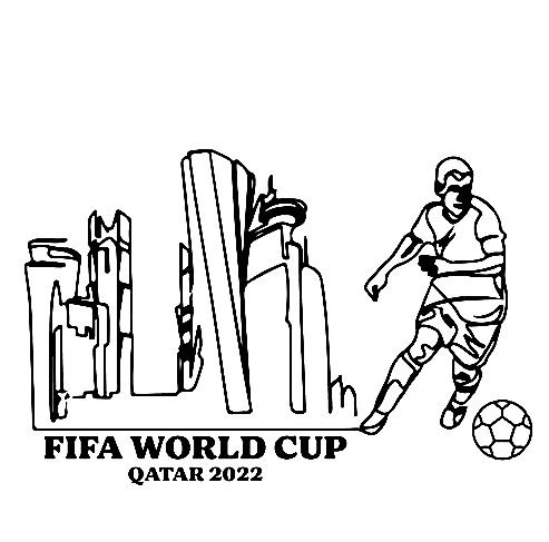 Gratis kleurplaat FIFA Wereldbeker Qatar 2022