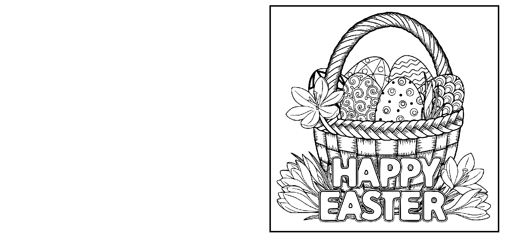 Free Happy Easter Card Coloring Pages