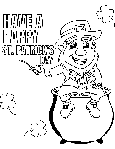 Free Leprechaun with Pot of Gold from Happy St. Patrick's Day