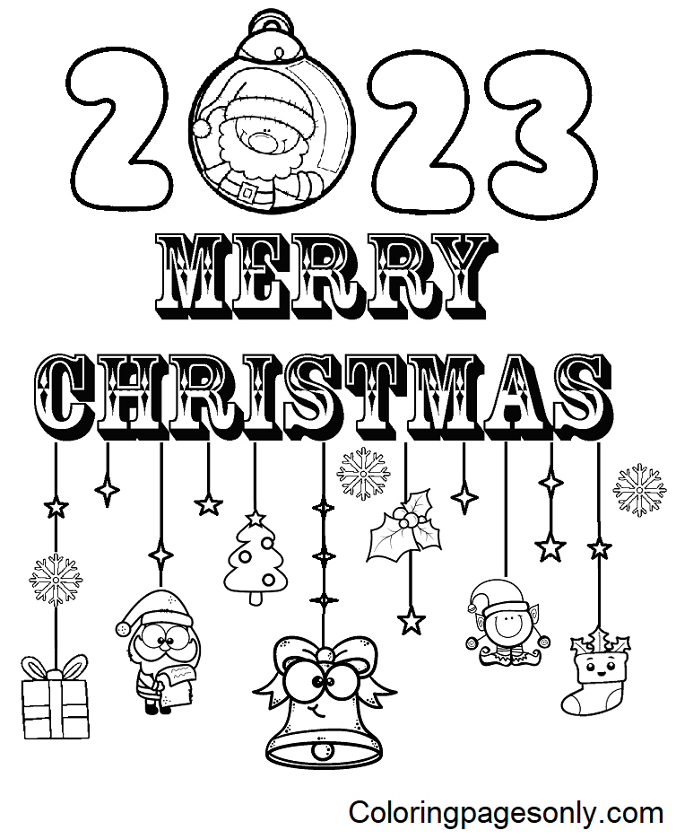Бесплатная распечатка поздравления с Рождеством 2023 года от Рождества 2023 года