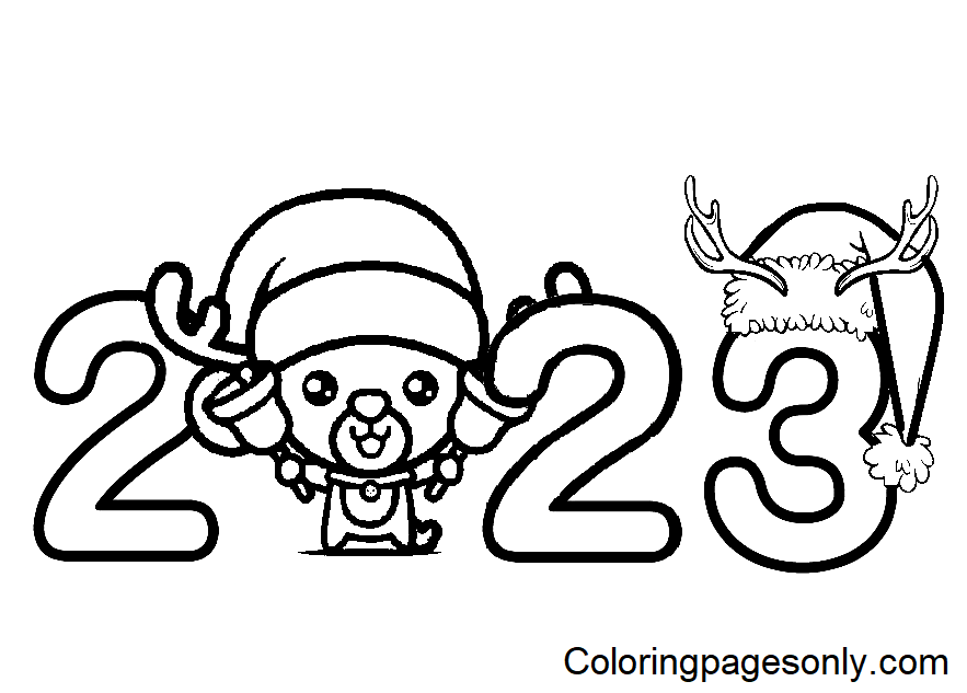 Página para colorir de Natal 2023 para impressão gratuita