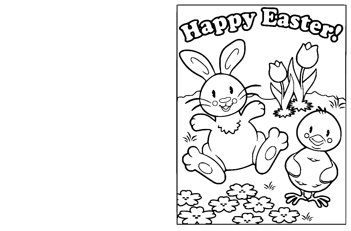 Gratis afdrukbare vrolijke paaskaart van Easter Card