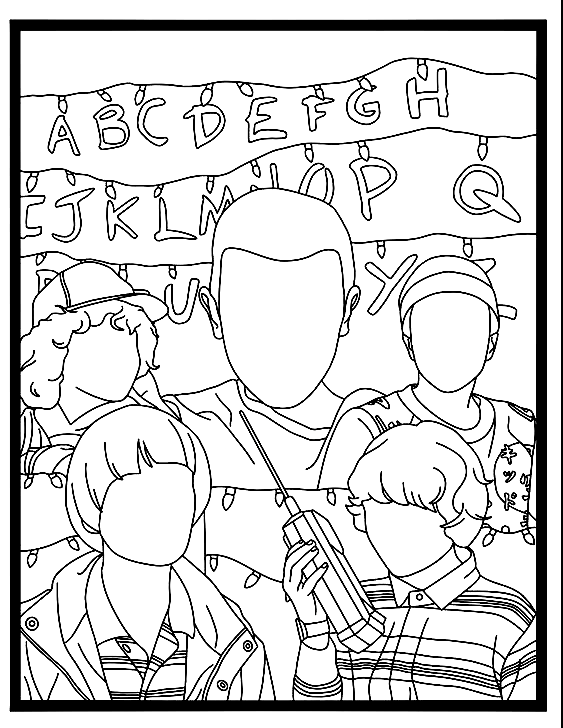 Free Stranger Things Sheets Coloring Page