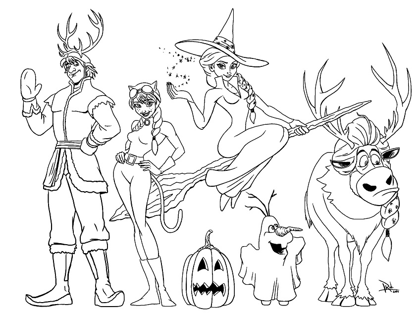Halloween congelado de personajes congelados