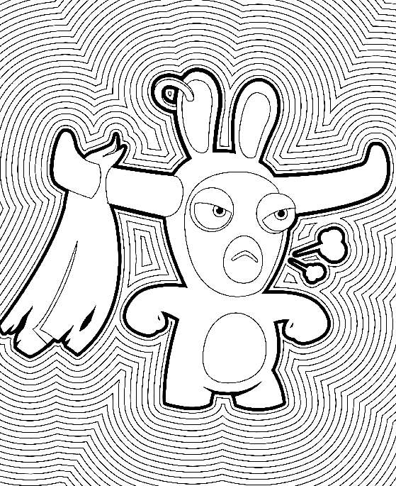 Funny Rabbids Coloring Page