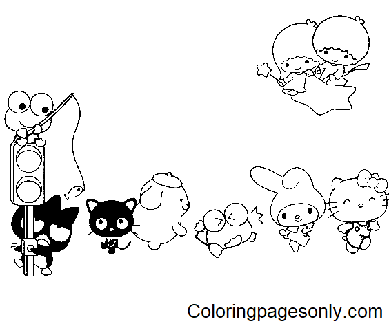 Funny Sanrio Coloring Pages