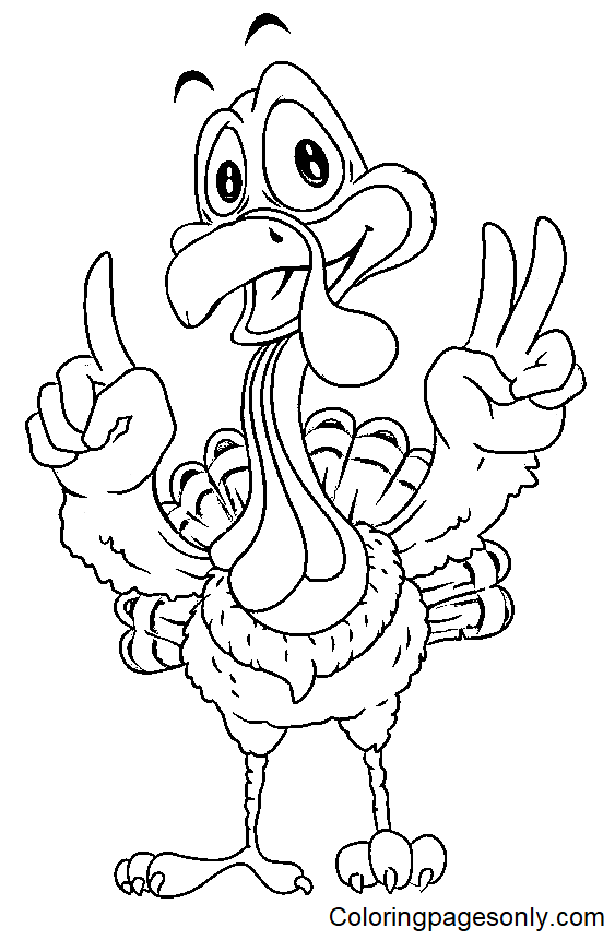 Funny Turkey Coloring Page