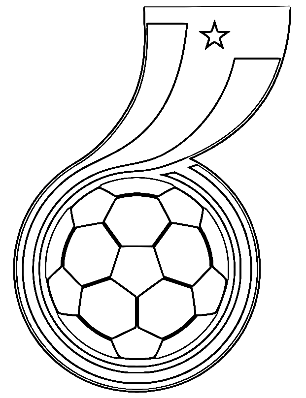 Logo van het Ghanees voetbalelftal - Zwarte sterren kleurplaat