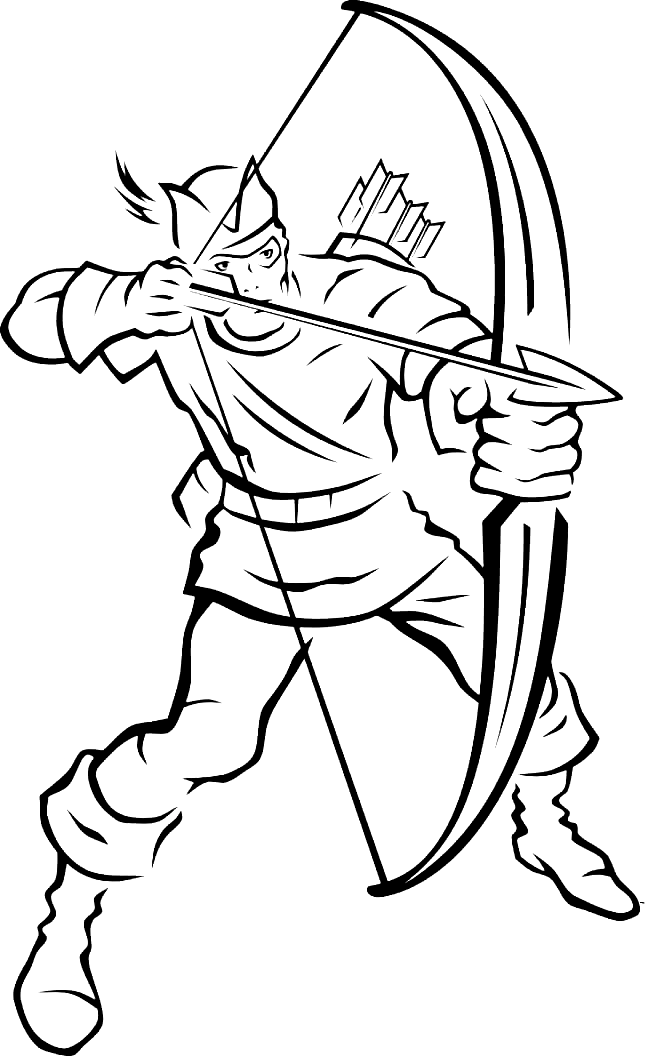 Green Arrow Action Coloring Pages