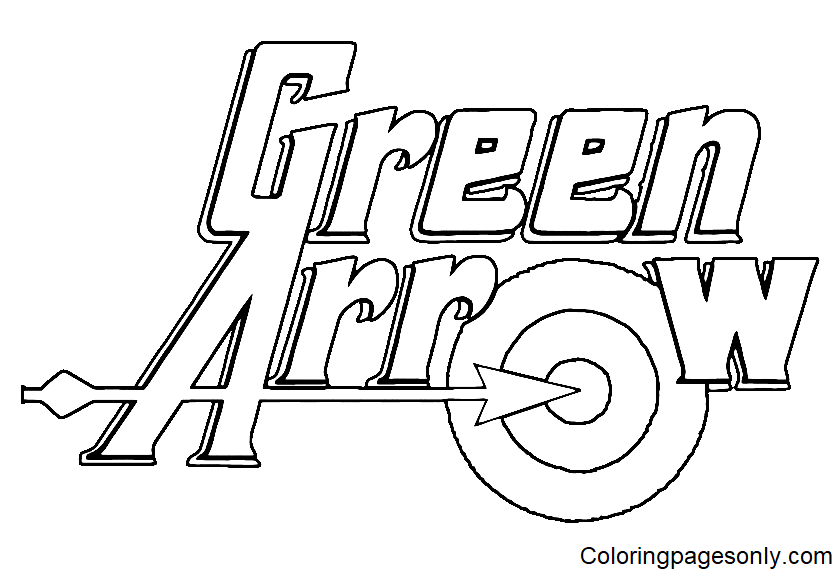 Logo comico della freccia verde di Green Arrow