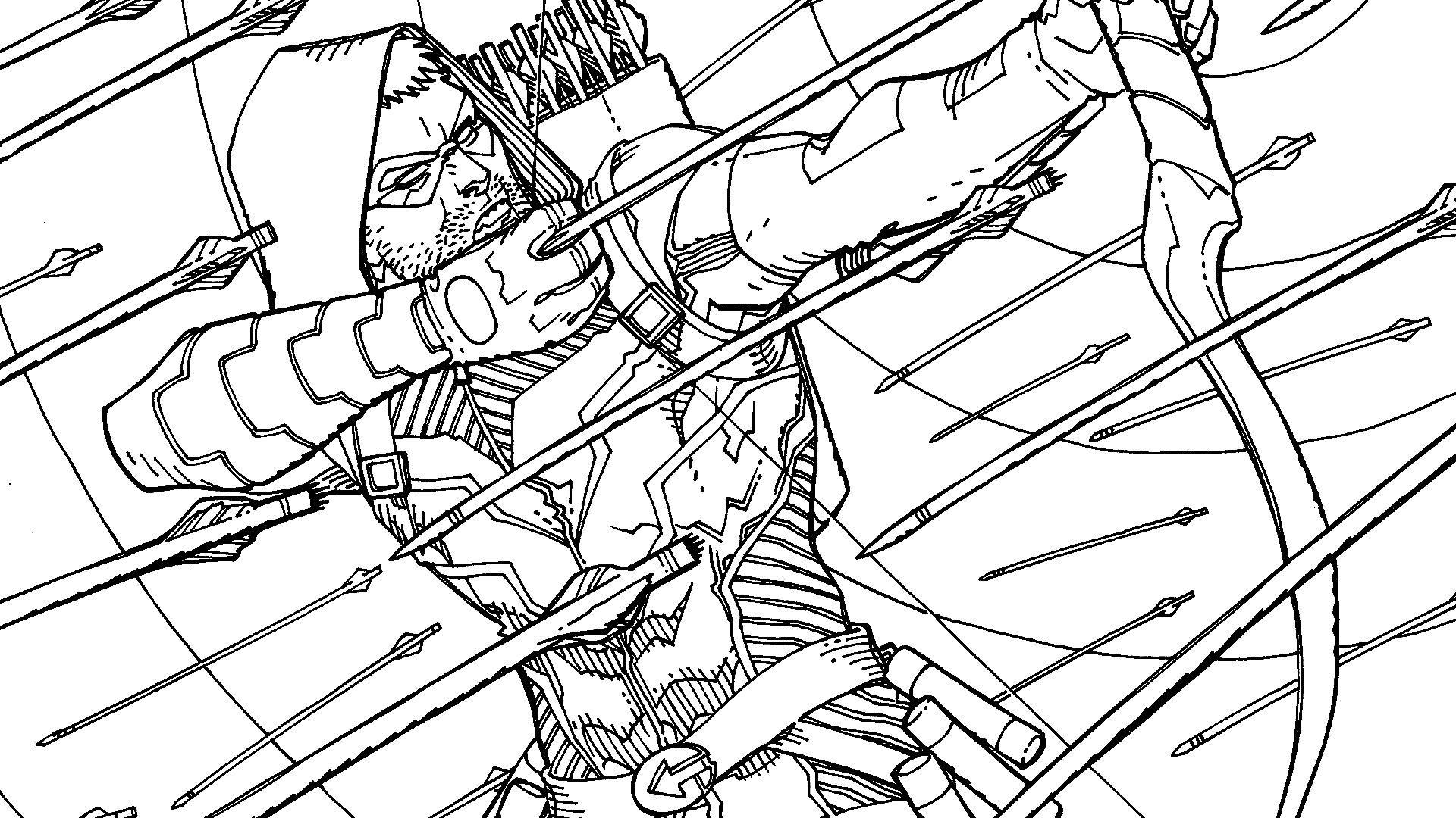 Green Arrow Free Printable Coloring Page