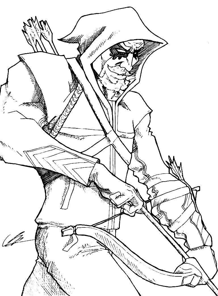 Green Arrow Free Coloring Page