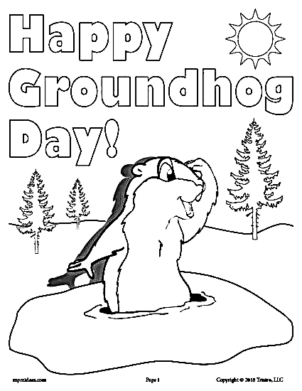 Groundhog Day Image Coloring Page