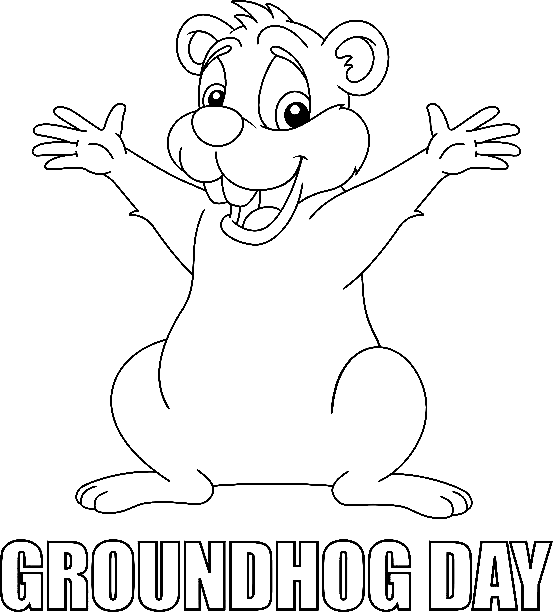 Groundhog Day Pictures Coloring Page