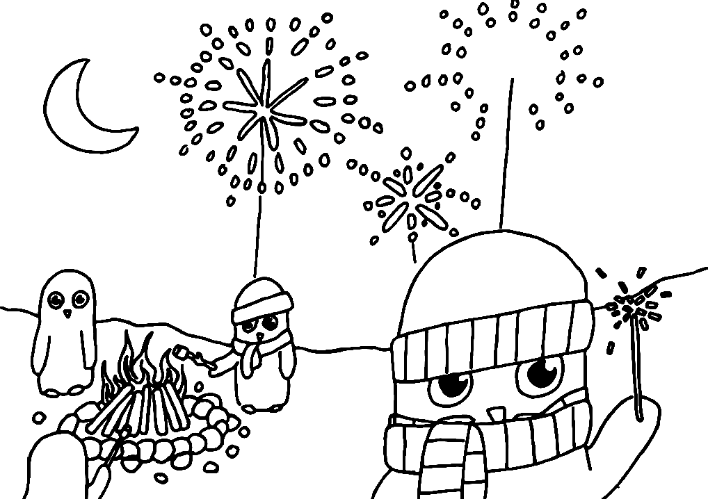Guy Fawkes Night Coloring Page