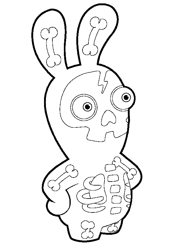 Halloween Raving Rabbids Coloring Pages