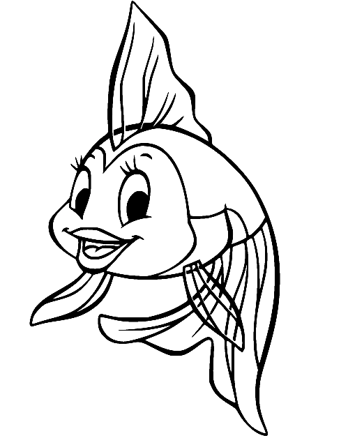 Happy Cleo Goldfish Coloring Page