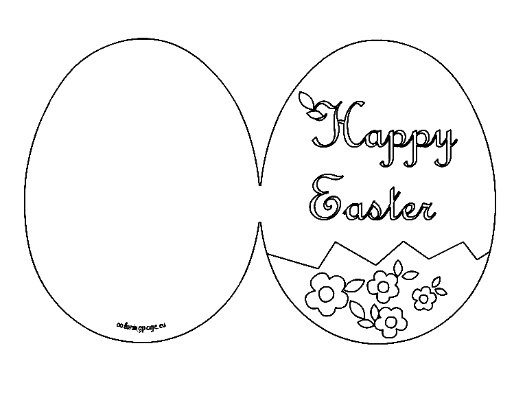 Happy Easter Card Printable Coloring Page