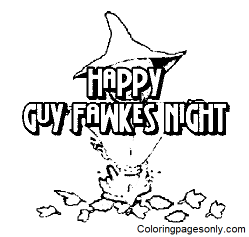 Happy Guy Fawkes Night Coloring Pages