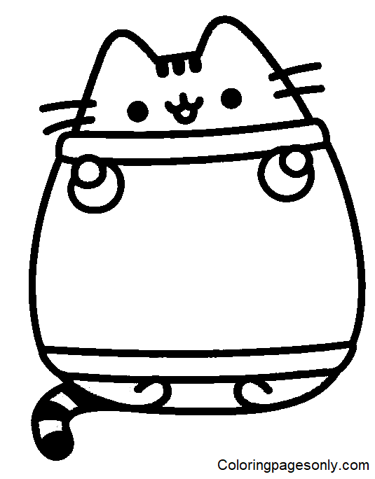 Happy Holidays Pusheen Coloring Page - Free Printable Coloring Pages