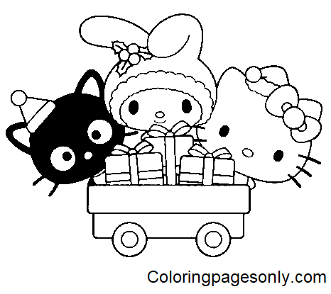 Happy Holidays With Sanrio Coloring Pages