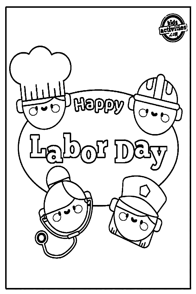 Happy Labor Day for Kids Coloring Page