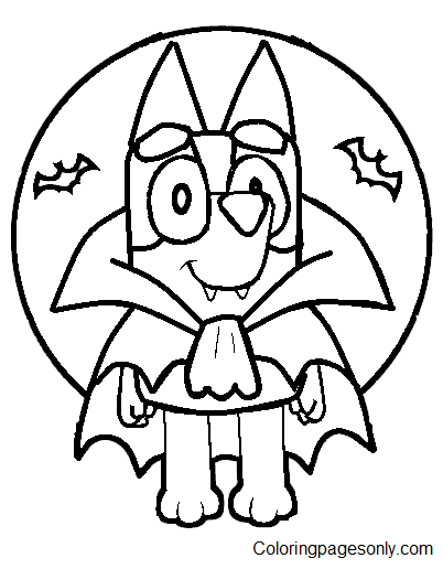 Heelerween Bluey Coloring Pages