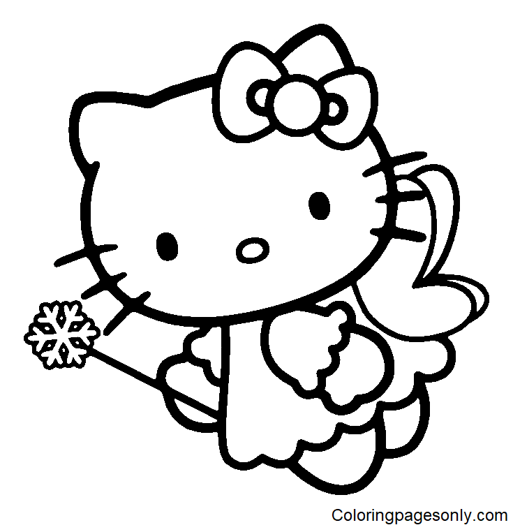 Hello Kitty Angel Coloring Page
